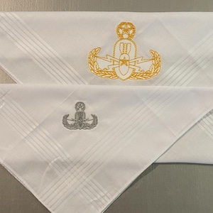 EOD Crab Embroidered Handkerchief | Master, Senior, and Basic EOD Badge Options