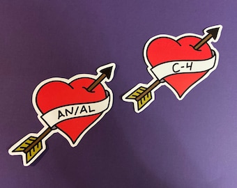 Tattoo Heart Stickers | Bomb Tech Life | Multiple Options to Show Your Love