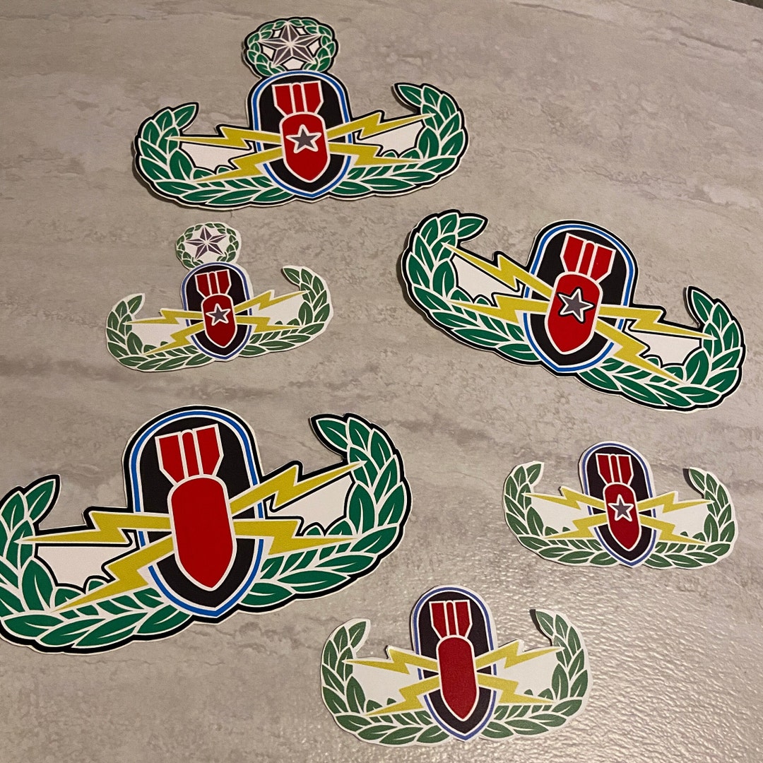 Traditional Color EOD Badge Stickers | Master Badge | Senior Badge ...