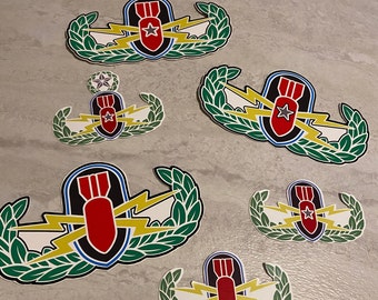 Traditional Color EOD Badge Stickers | Master Badge | Senior Badge | Basic Badge | HDS Badge | Multiple Size Options
