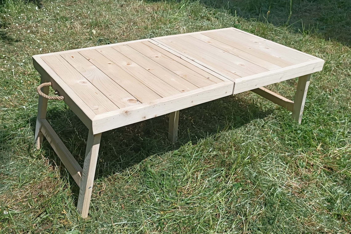 Wooden Table 44 X 22 ınc Folding Low Picnic Table Portable Etsy