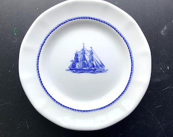 Vintage Wedgwood dessert plates American Clipper Blue 6”