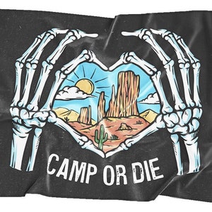 Camp Or Die Flag for UTV accessories, Atv Riders, Polaris Rzr Accessories, SXS, CanAm, ATV flags, Gifts, Wall Decor, Single Sided