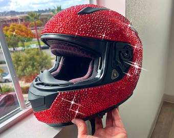 Casco deslumbrado, casco de cristal con pedrería, personalización de casco de bicicleta