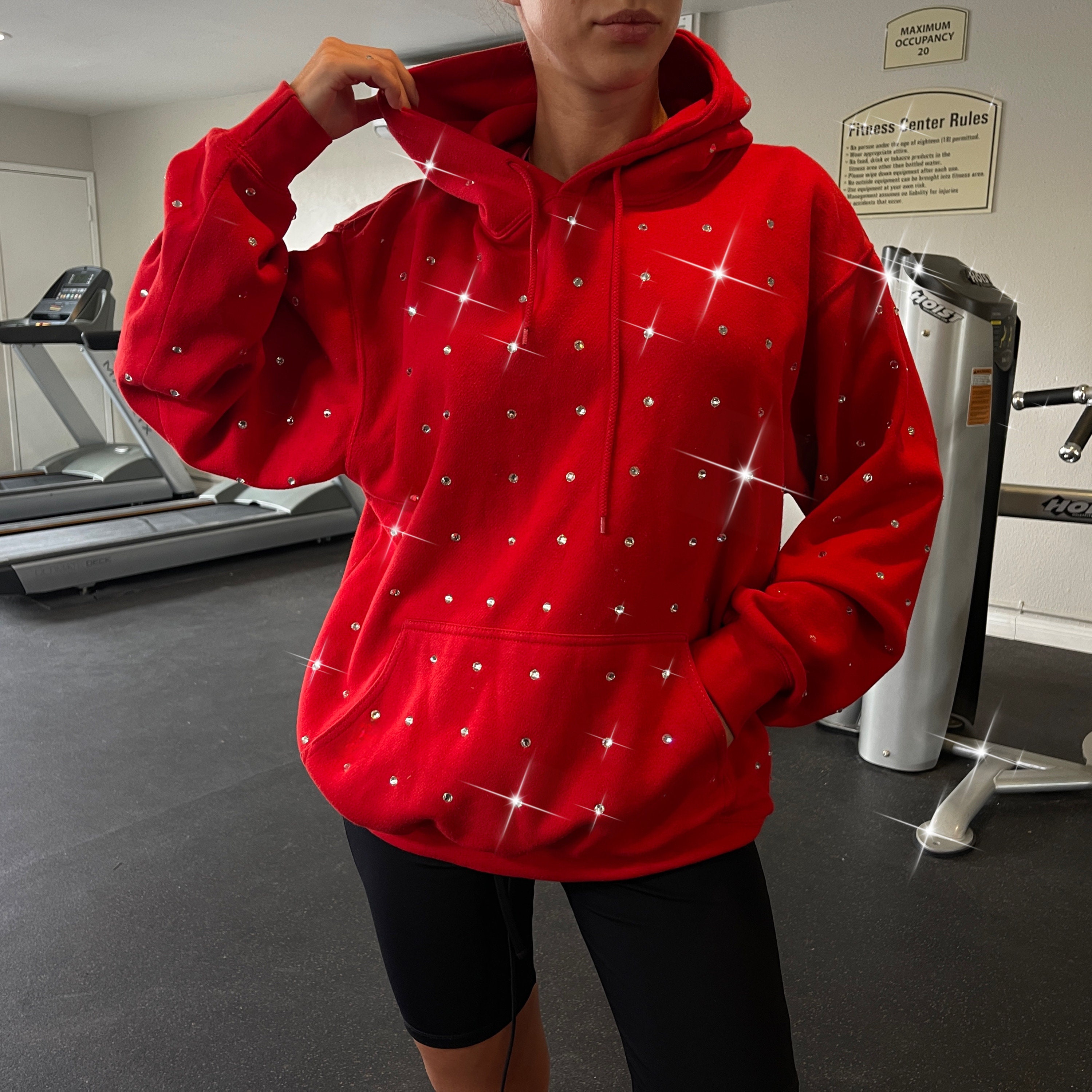 Crystal Hoodie Full Covered With Rhinestones Luxury Bling Sweatshirt Etsy