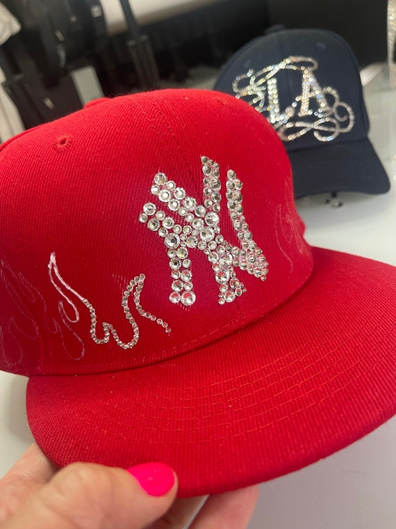 Red STL Bling Baseball Hat w/Clear Crystals – J.A. Whitney