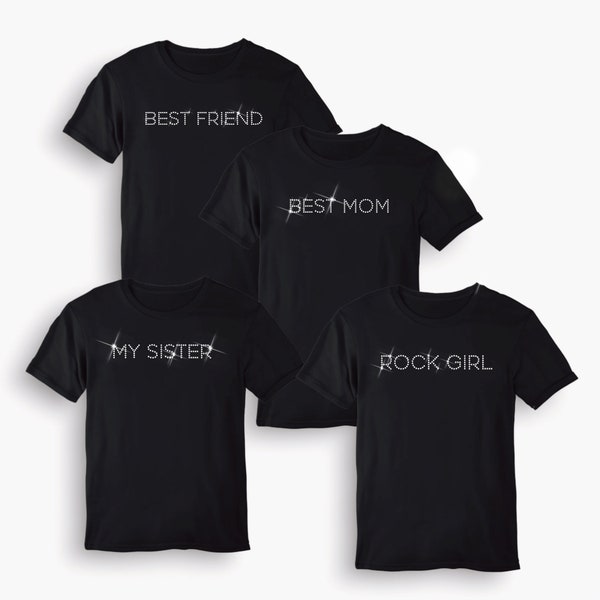 Crystal Rhinestone Crew Neck T-Shirt main image 1