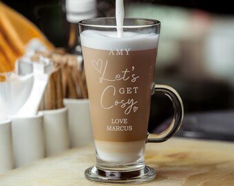 Personalised Get Cosy Latte Glass