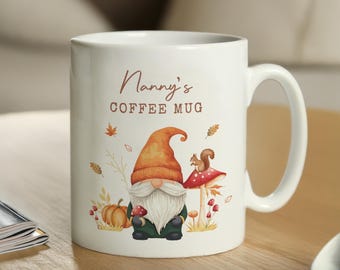 Personalised Autumn Gonk Ceramic Mug