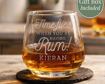 Personalised Rum Glass, Engraved Tumbler, Updated Design