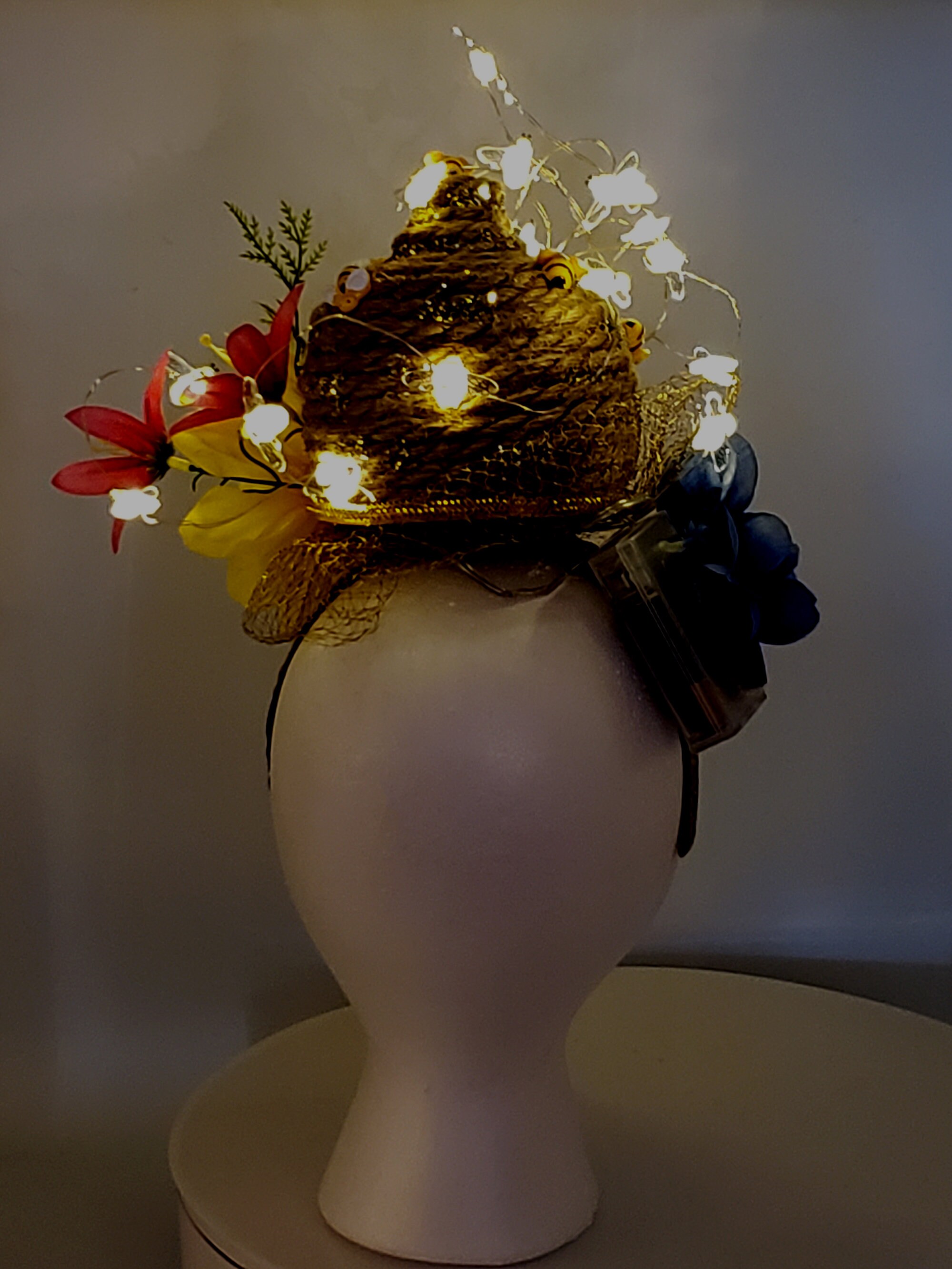 headpiece filled with bees