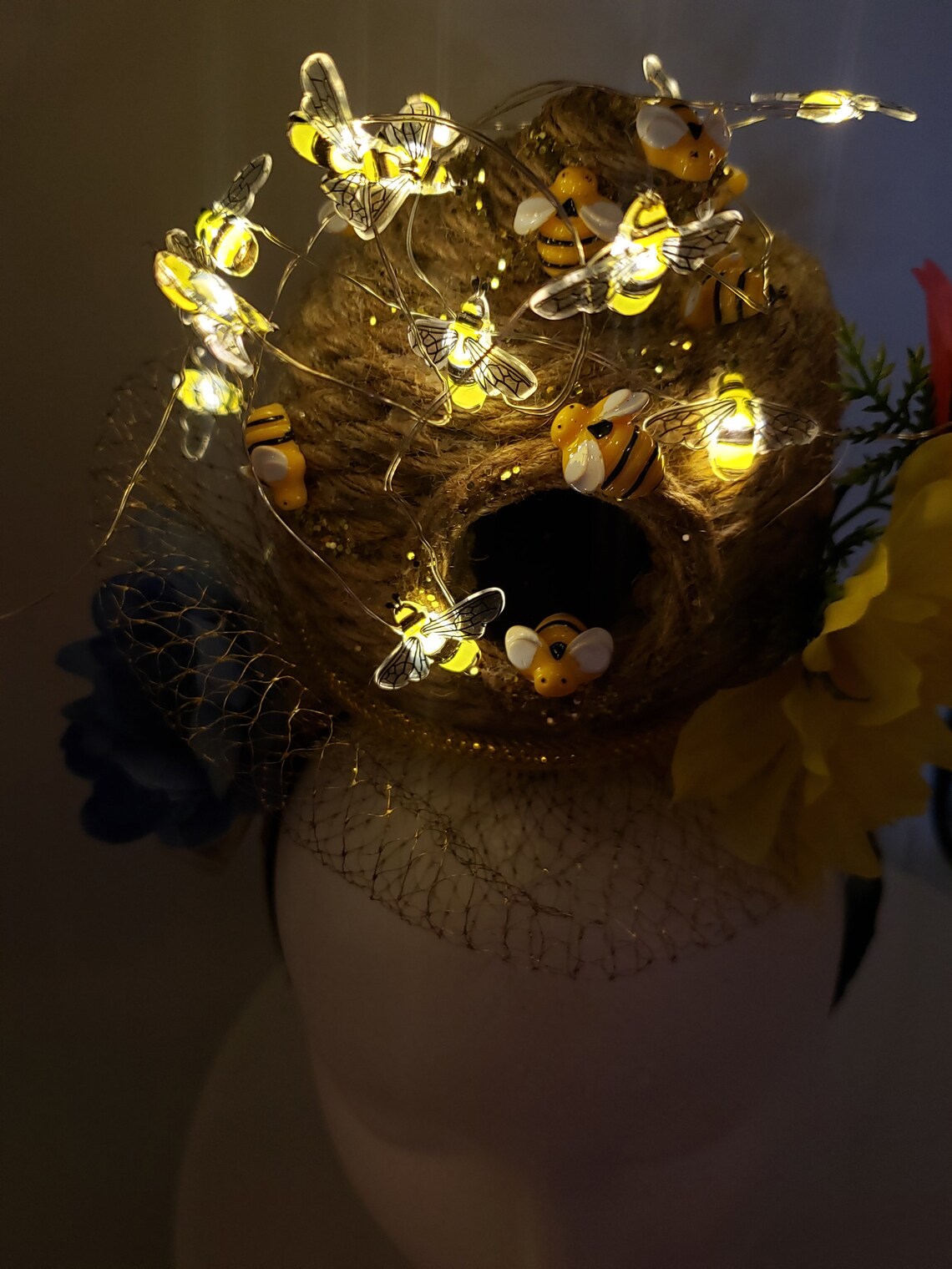 headpiece filled with bees
