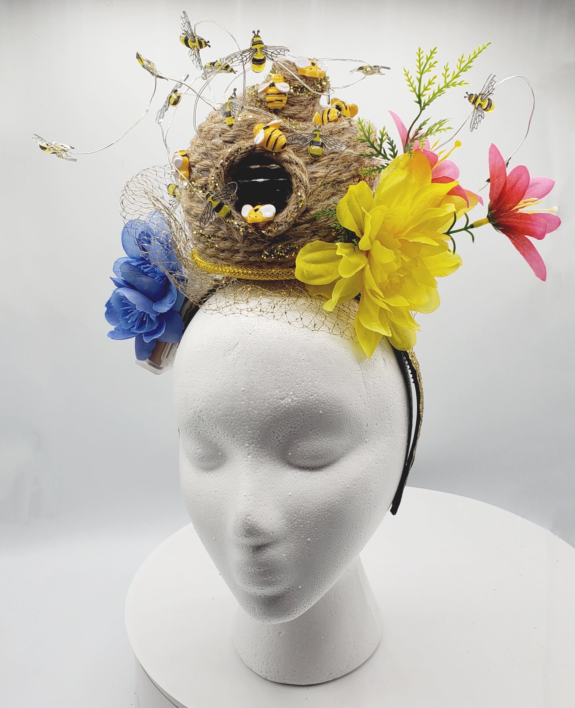 headpiece filled with bees