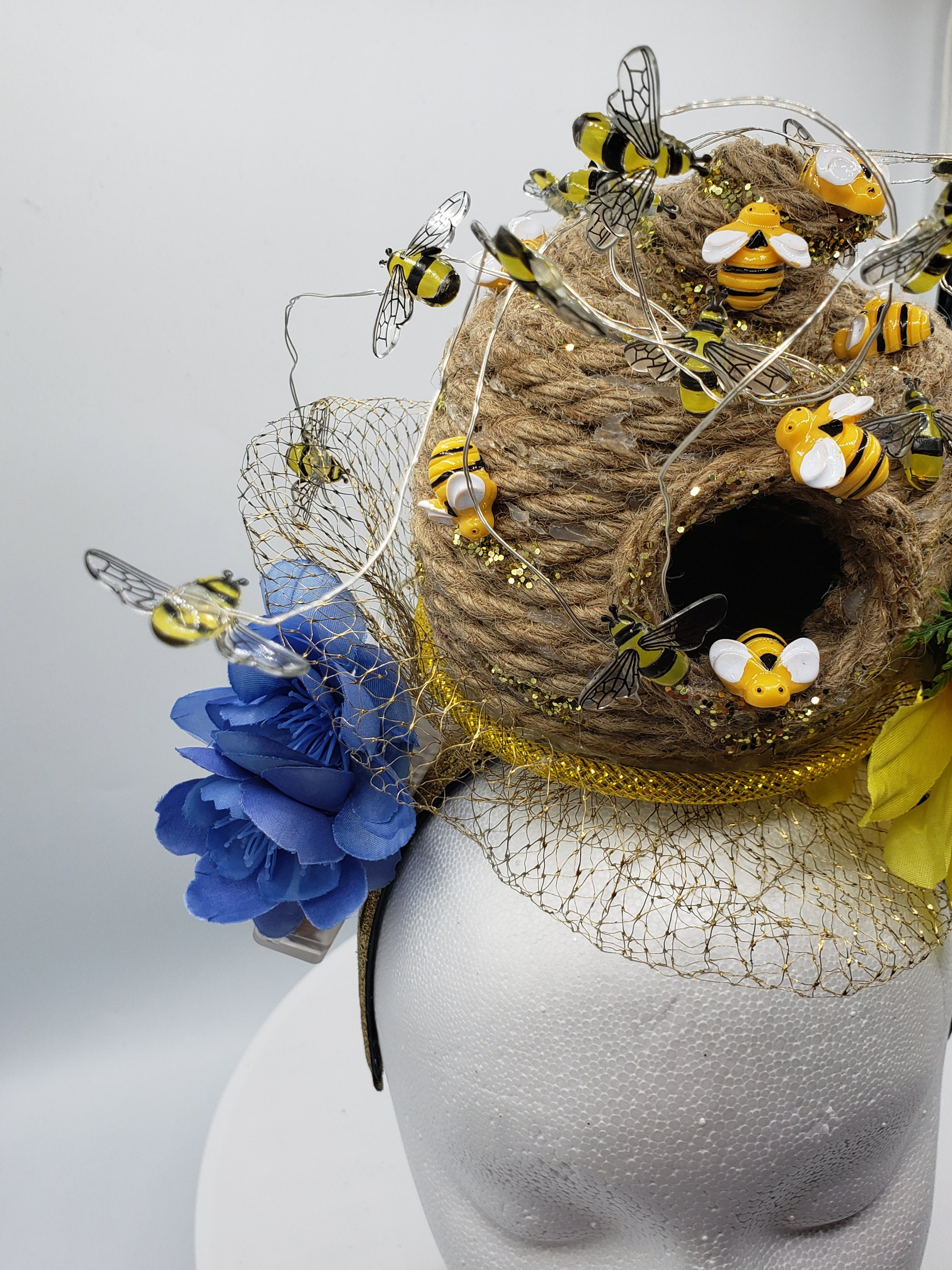headpiece filled with bees