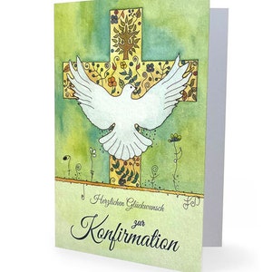 handgemalte Konfirmations -u. Kommunionskarte