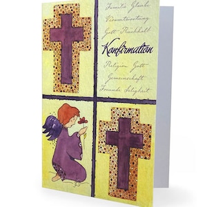 handgemalte Konfirmations -u. Kommunionskarte