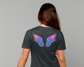 Angel Wing T-shirt, angel wings on your back, wing t-shirt, Guardian Angel t-shirt, Angel clothing, Be more angel, spiritual women's gifts