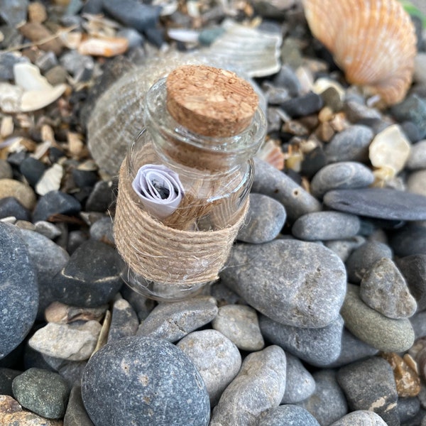 Message dans une bouteille | Proposition de mariage | Perdus en mer | Note dans une bouteille | Cadeaux de mariage | Mot d'amour | Merci | cadeau | Océan