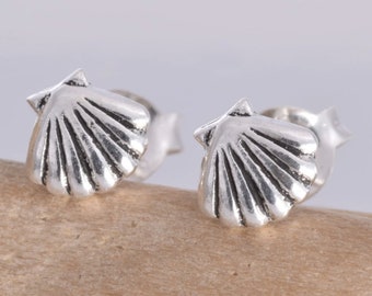 Sterling Silver Scallop Shell Stud Earrings | Shell earrings | Seashell Earrings | Gifts for her | beach themed gift | shell jewellery |