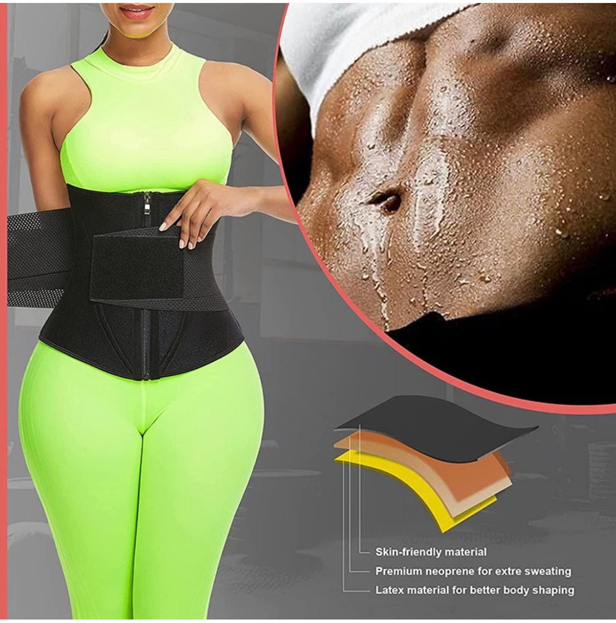 HOPLYNN Neoprene Sweat Waist Trainer Corset Trimmer Shaper Belt For Women