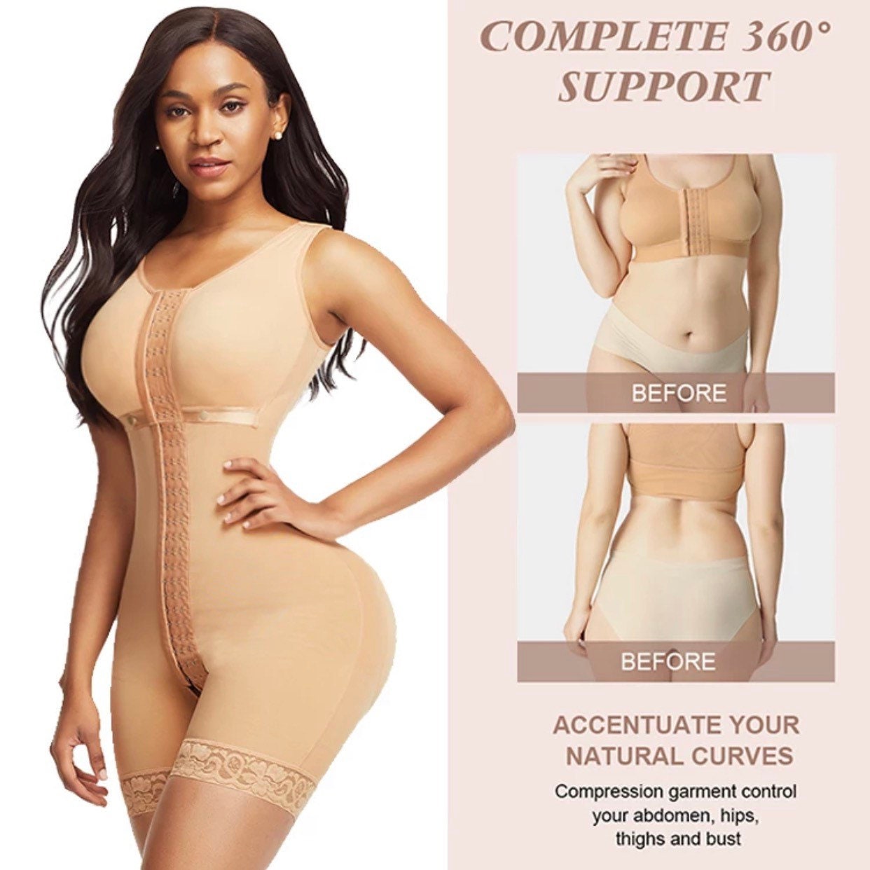 FITVALEN Women Shapewear Tummy Control Fajas Colombianas Open Bust Bodysuit  Slimmer Body Shaper