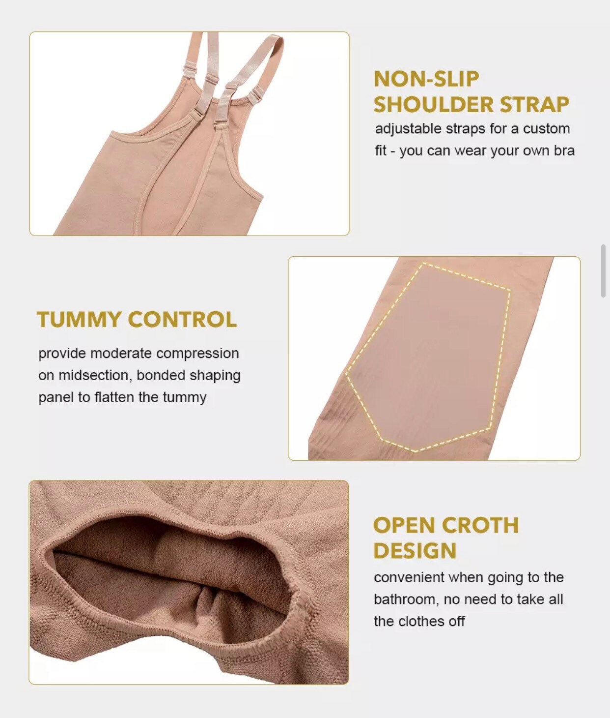 Shapewear Full Body Shaper Backless Shapewear Faja Low Back Etsy