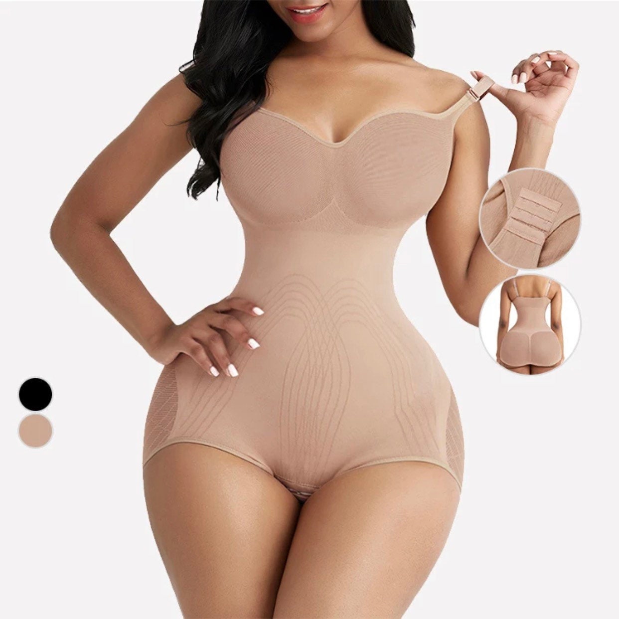 Bodysuit Shapewear One Shoulder Cut Out Built in Bra Body Shaper