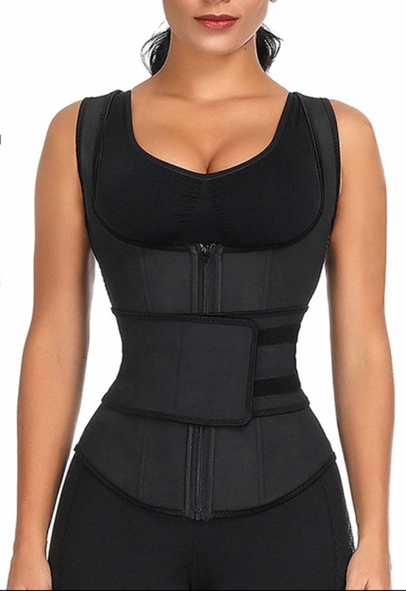 Womens Waist Trainer Vest Latex One Strap Long Torso Waist Slimmer Tummy  Control Trimmer Shapewear CLICK Now 