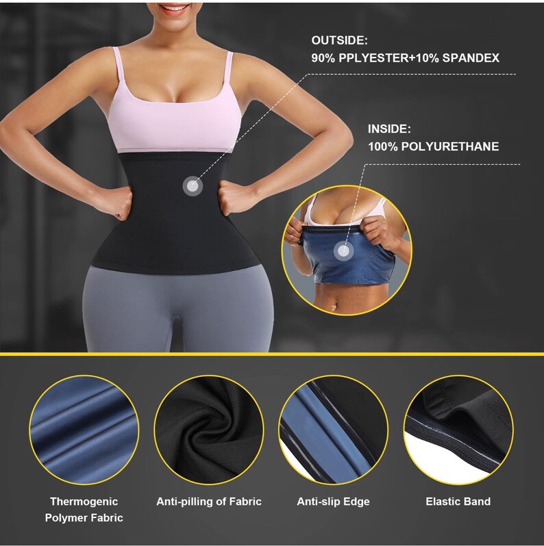 Womens Sauna Waist Trainer Sweat Belt/ Neoprene Weight Loss Etsy