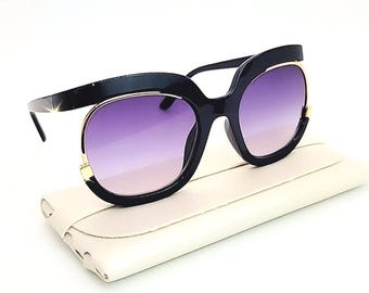 Fashion Boutique Oversized Sunglasses: Polarized UV400 Fashion in Navy Blue and Ruby Red