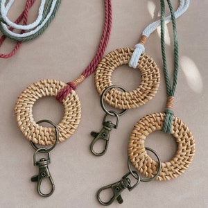 Rattan Lanyard | Lanyard | Lanyards | ID Holder | Badge Holder | Teacher Lanyard | Teacher Gift | Gift Ideas | Key Holder | Keychain Lanyard