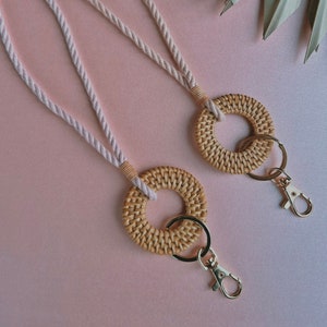 Rattan Lanyard | Lanyard | Lanyards | ID Holder | Badge Holder | Teacher Lanyard | Teacher Gift | Gift | Gift Ideas | Key Holder | Boho Gift