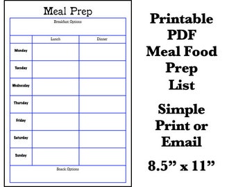 Meal Prep List Print - Etsy