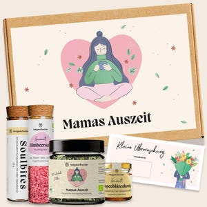 Czas wolny mamy | Pudełko prezentowe z czekoladkami, solą malinową, herbatą ziołową i kuponem do samodzielnego wypełnienia zdrapką