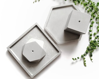 Concrete Incense Holder | Hexagon | Circle | Square | Minimal | Jewellery Holder | Home Decor | Handmade