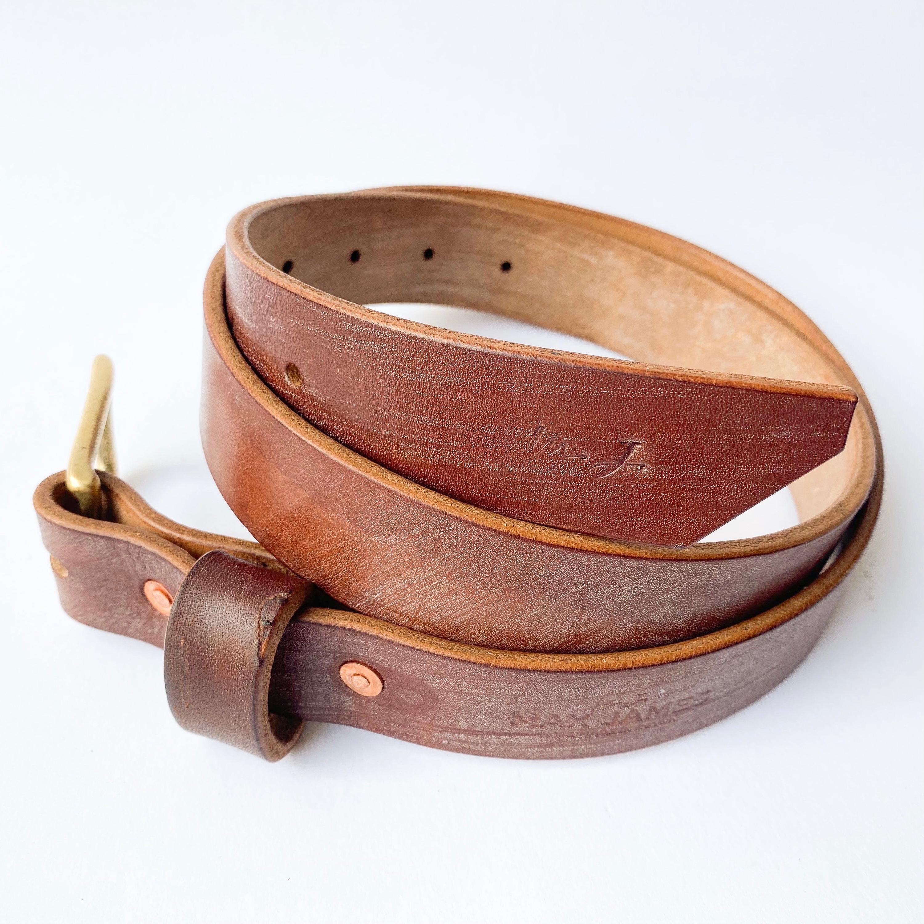 Handcrafted Oak Bark Tanned Leather Belt - Etsy