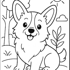 Printable Corgi Coloring Page