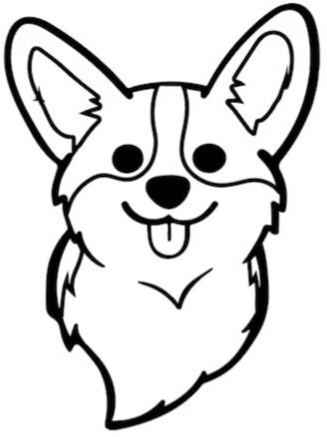 Corgi Black and White SVG - Etsy