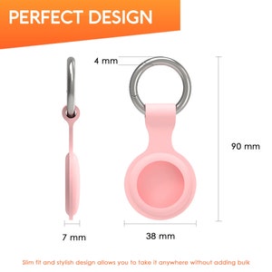 Apple AirTag Case 360 Degree Protection - Pink Soft Silicone Holder Tracking Locator with FREE Scratch Screen Protector-FREE Shipping