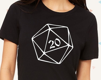 Camisa D20, camiseta Dungeon Master, camisa de mazmorras y dragones, regalo Pathfinder para él, regalo RPG para ella