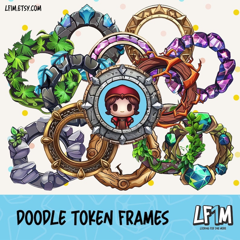 Doodle Token Frames - Instant Download - RPG Cartoon Token Frames - Dnd ...