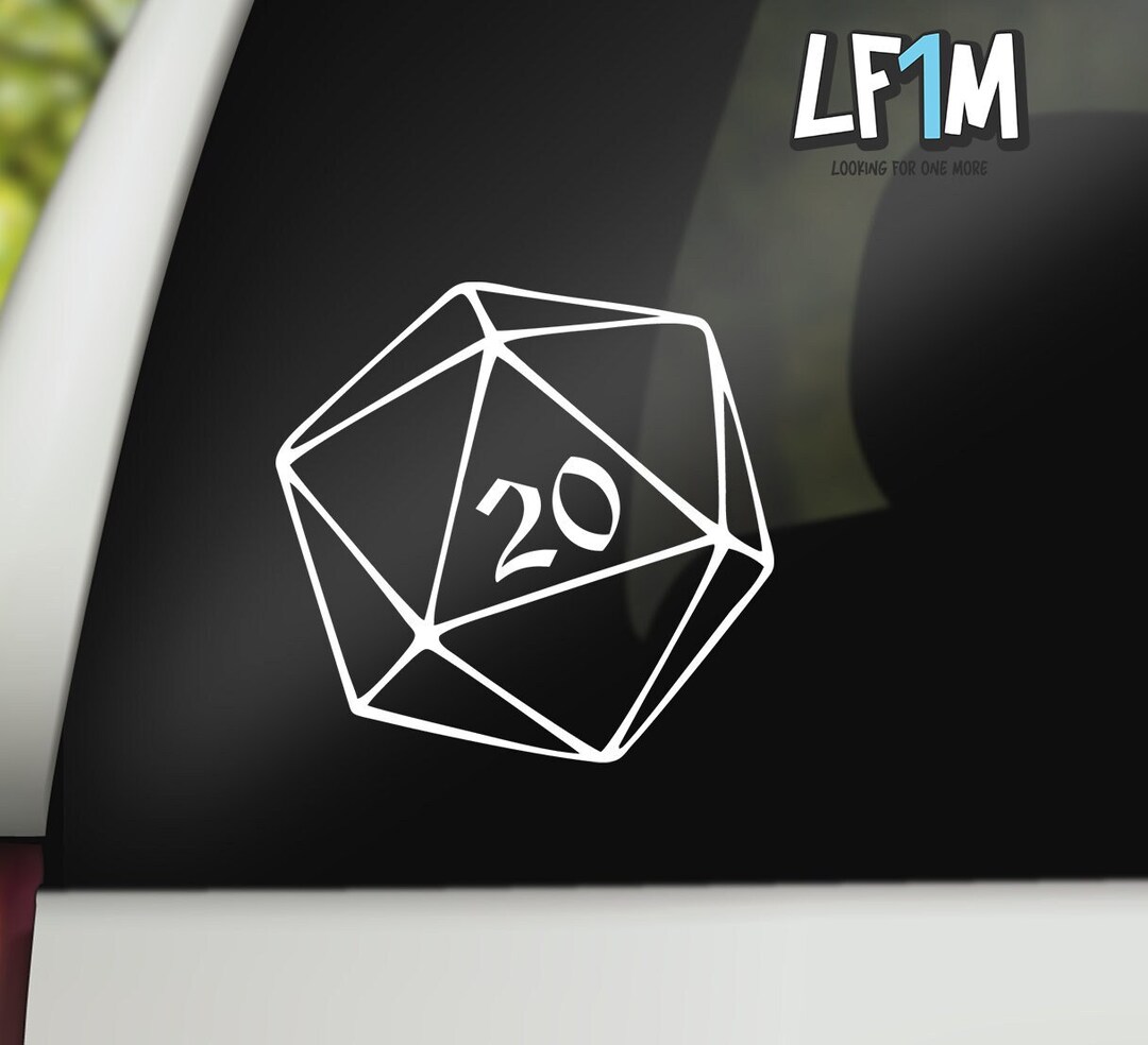 D20 Window Decal, Dungeons and Dragons Dice Car Decal, Dnd Laptop ...