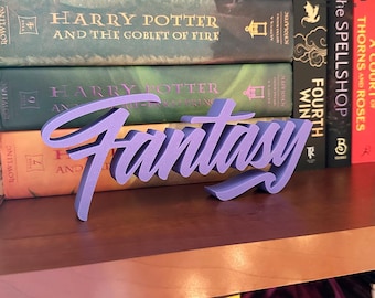 Book Genre Bookshelf Sign | 3D Printed Custom Shelf Decor | Library Organization Gift for Readers