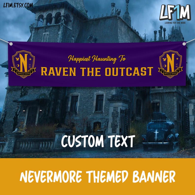 Welcome Home to Nevermore Banner | Gothic School Party Decor | Dark ...