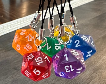 D20 Cell Phone Charm | D20 Airpod Charm | DnD Phone Lanyard Charm | D20 Dice Bag Charm | D20 Phone Accessory | Gifts Under 20 | RPG