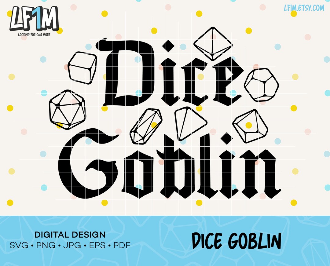 Dice Goblin Cut File Instant Download Dnd SVG Design Rpg Cut Files D&D