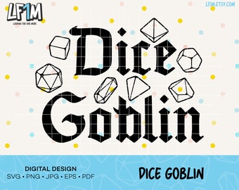 Dice Goblin Cut File - Instant Download - DnD SVG Design - Rpg Cut Files - D&D SVG Cut File - Dungeons and Dragons SVG