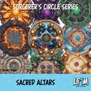 Autels d'invocation sacrés - Téléchargement instantané - Éléments de carte RPG - Pack numérique D&D - Objets de jeu RPG Life Like RPG - Illustrations de jeu D&D
