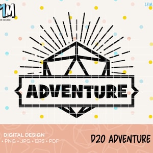 D20 Adventure Cut File - Instant Download - DnD SVG Design - RPG Cut Files - D&D SVG Cut File - Dungeons and Dragons Shirt Cut File
