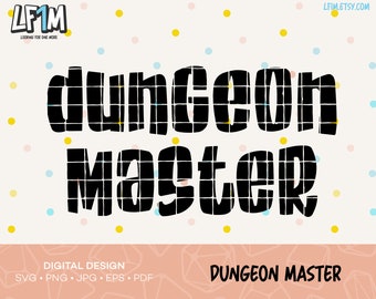 Dungeon Master Cut File - Download istantaneo - DnD SVG Design - RPG Cut Files - D&D SVG Cut File - Dungeons and Dragons Shirt Cut File